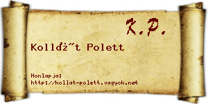 Kollát Polett névjegykártya